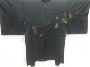 大正ロマン　漆松模様織り出し一つ紋長絵羽織